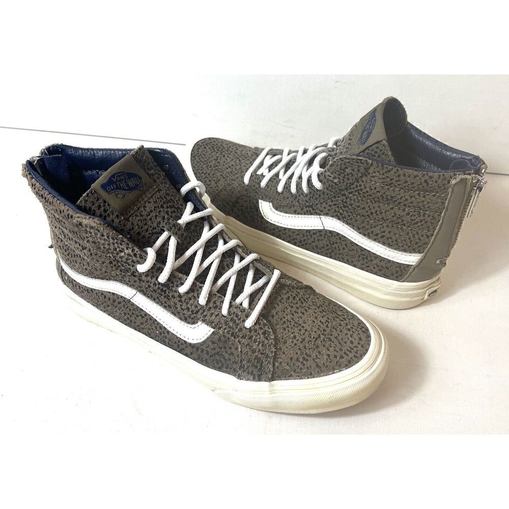 Vans SK8-Hi Sneakers Skate Casual Shoes Women's 7 Cheetah Print Lace Up Mens 5.5